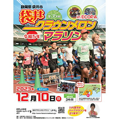 【ふるさと納税】令和4年 袋井クラウンメロンマラソン in ECOPA 出場権（10kmの部）　【 チケット 1名分の出場権 マラソンチケット 】　お届け：2022年9月〜･･･