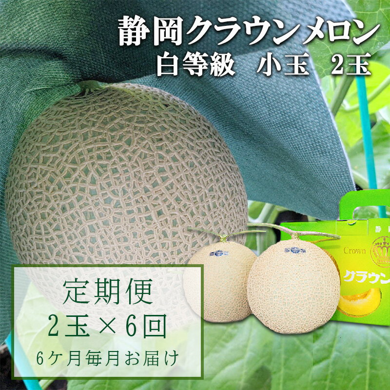【ふるさと納税】【6か月定期便】クラウンメロン【並(白等級)】小玉(1.1kg前後)2玉入り 果物 メロン青肉 フルーツ デザート 高級メロンブランド 高級メロン ブランドメロン