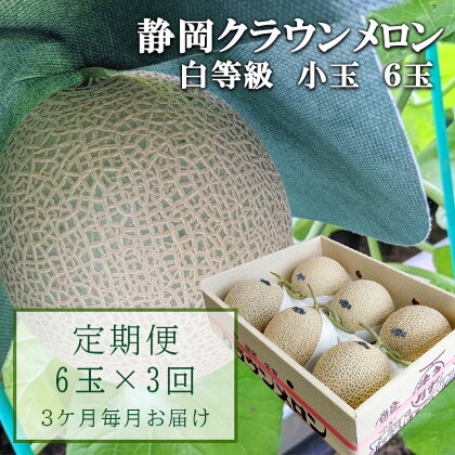 【3か月定期便】クラウンメロン【並(白等級)】小玉(1.1kg前後)6玉入り　【定期便・ 果物 メロン青肉 フルーツ デザート 高級メロンブランド 高級メロン ブランドメロン 】