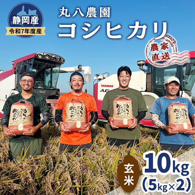 お米 令和7年度産静岡産コシヒカリ玄米5kg×2 米 コメ こしひかり コシヒカリ 玄米 袋井市 静岡県