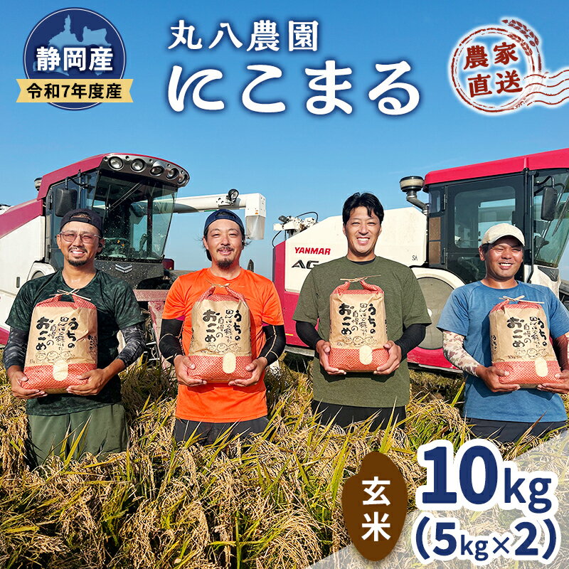 お米 令和7年度産静岡産にこまる玄米5kg×2 米 コメ にこまる 玄米 袋井市 静岡県