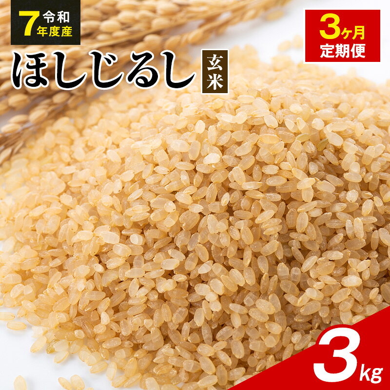 【ふるさと納税】令和7年度産 ほしじるし 3kg 玄米 3ヶ月定期便 米 静岡県 袋井市【離島配送不可】　お届け：2026年10月15日～2027年9月30日まで