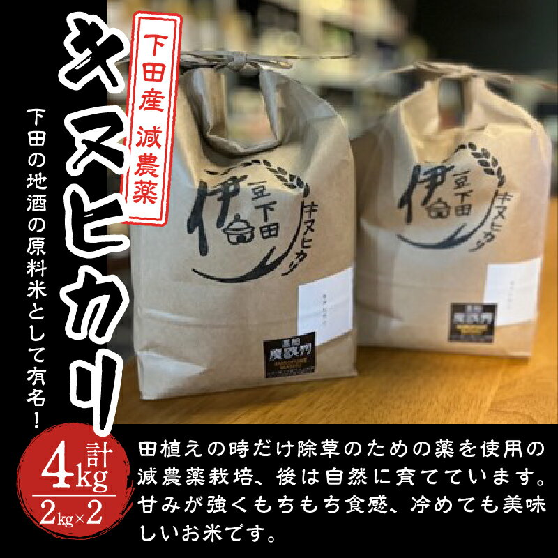 【ふるさと納税】 お米 2kg 2袋 下田産 キヌヒカリ 令和5年度産 【地酒と地場産品の店 豆州庵】 2