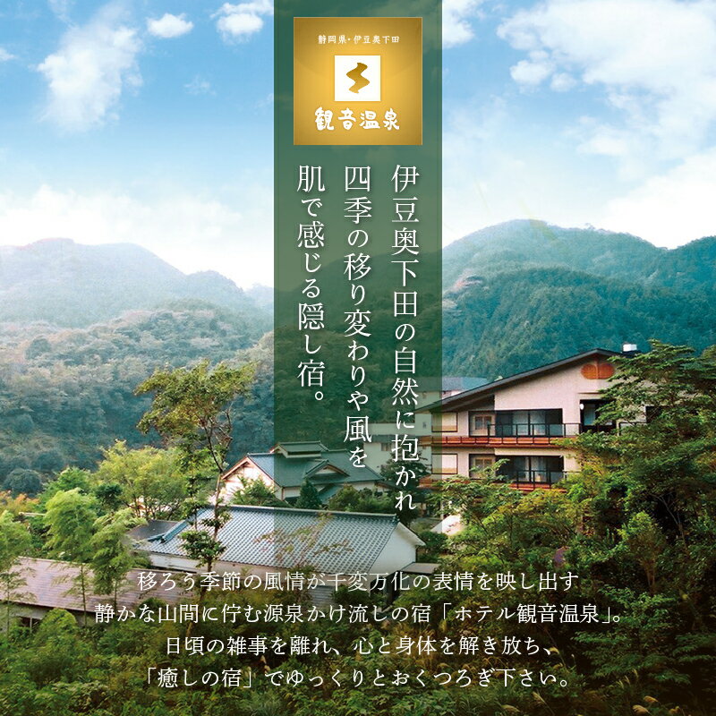 【ふるさと納税】 旅行 温泉 宿泊券 ペア 食事付き 温泉水 アルカリ単純泉 超軟水 強アルカリ 1泊2食 檜風呂 会席料理 観音温泉 本館 下田 伊豆 静岡その2