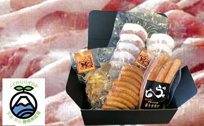 富士金華 豚しゃぶしゃぶ用もも肉薄切り1kg+バラエティセット 【お肉・ソーセージ】