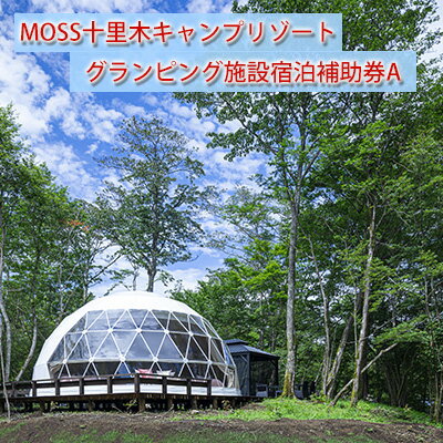 温泉付きグランピングMOSS十里木リゾート 宿泊補助券A [ チケット 富士山 一泊二日 2食付き キャンプ リゾート 溶岩 苔郡 鑑賞 森林サイト リラクゼーション 貸切風呂 ]