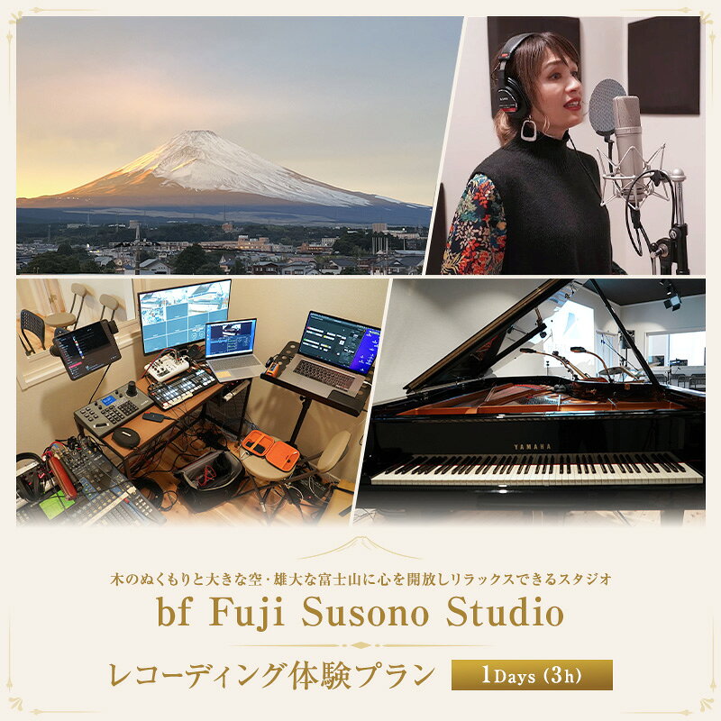 【ふるさと納税】富士山の裾野でフリー企画 【レコーディング体験プラン1Day（3h）】体験 チケット レコーディング スタジオ 音楽 ライブ 歌 楽器 音楽制作 静岡 裾野市