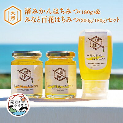 【ふるさと納税】浜名湖ほとり 渚みかんはちみつ・みなと百花はちみつ 各180g・みなと百花はちみつ 300g 3本【1390852】