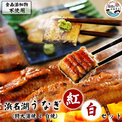【ふるさと納税】食品添加物不使用の浜名湖うなぎ 蒲焼&白焼 紅白セット【長蒲焼(約180g)と長白焼(約125g)】_ うなぎ ウナギ 蒲焼 白焼 セット 紅白...