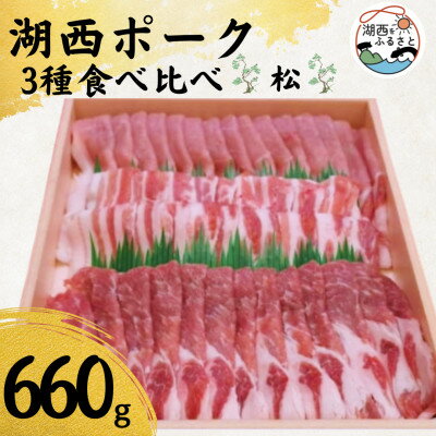 [豚肉 食べ比べ]湖西ポーク 3種 松セット 合計約660g[配送不可地域:離島]