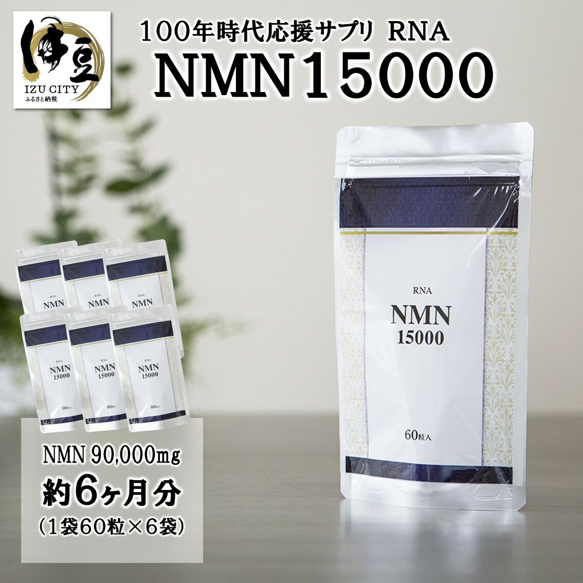 RNA NMN15000 約6ヶ月分 (60粒入×6袋)[12-001] nnmn サプリ サプリメント 国内製造 高純度 耐酸性 カプセル タブレット 健康 国内 静岡県 伊豆市 静岡 伊豆 izu