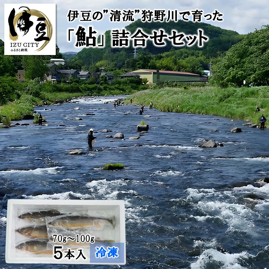 "清流"狩野川で育った冷凍「鮎」5本詰合せセット 010-001