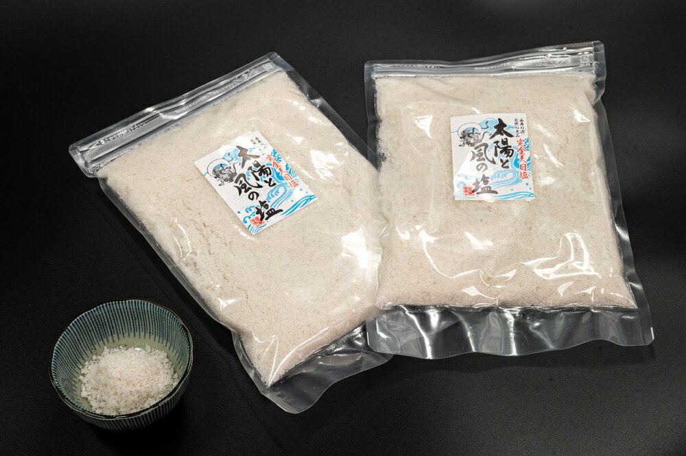 【ふるさと納税】太陽と風の塩 完全天日塩 500g 2袋 [034-002] 塩 しお ソルト 天日塩 天然 ミネラル 手造り 手作り 調味料 塩分 セット お取り寄せ 静岡県 伊豆市