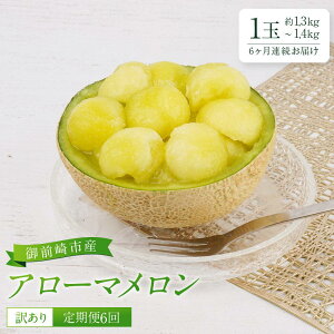 【ふるさと納税】【定期便6回】【訳あり】御前崎市産アローマメロン 1玉 6ヶ月連続お届け