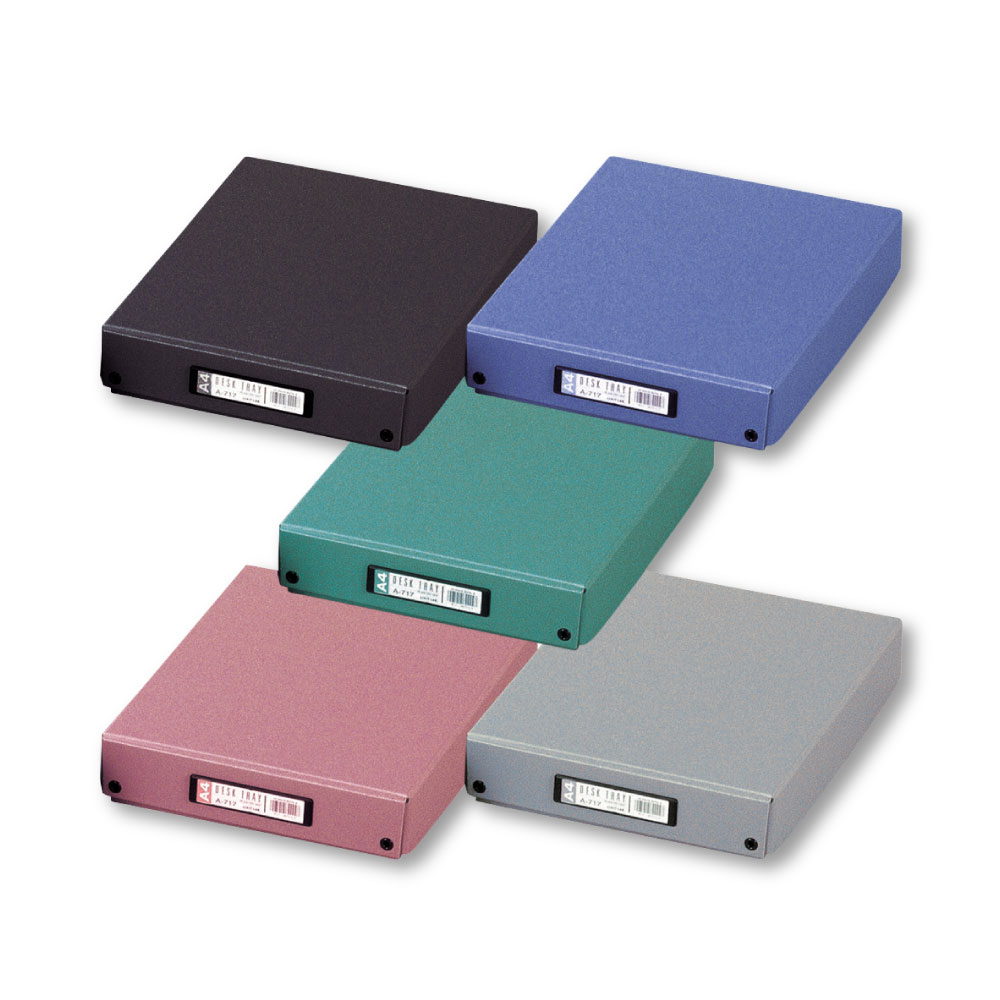 【ふるさと納税】デスクトレー 5色アソート(A4サイズ) 各色1個 計5個 ブラック・ブルーバイオレット・オリーブ・ローズピンク・オフホワイト 見出しホルダー付...