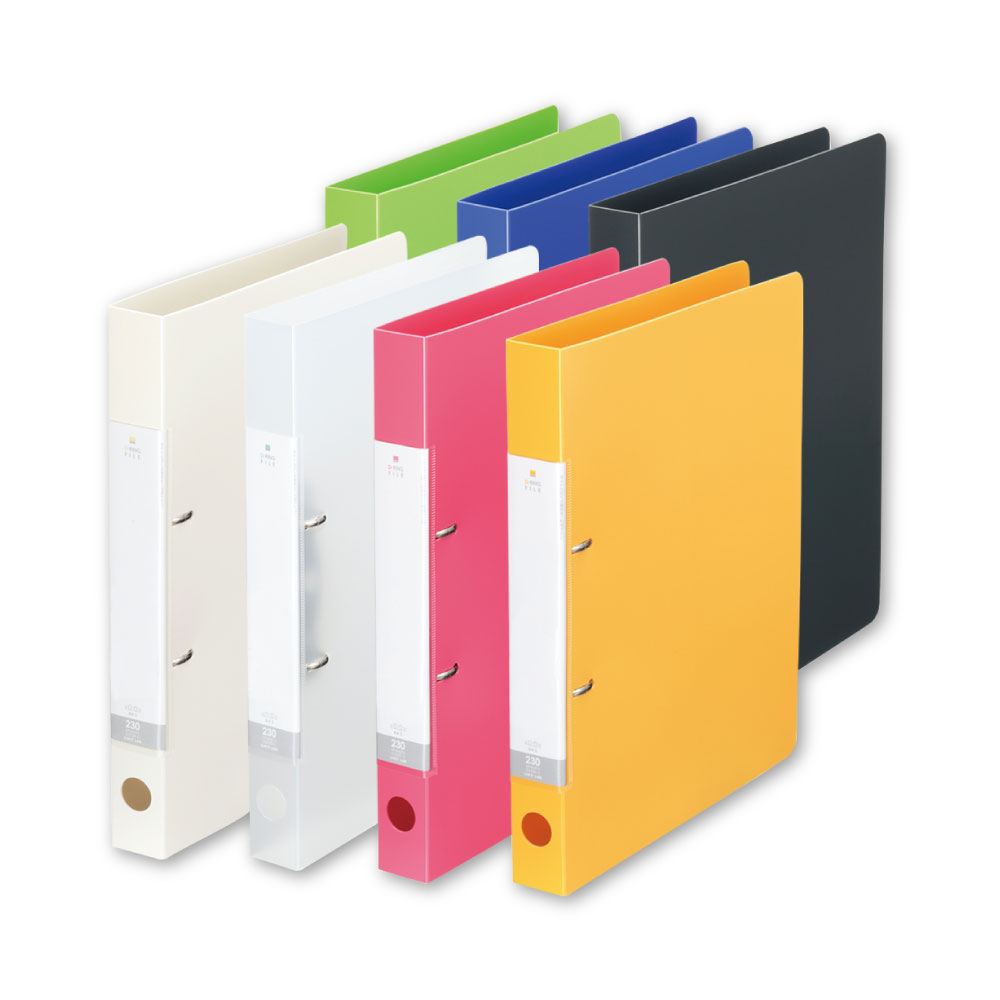 リングファイル(D型) 7色アソート 各色1冊 計7冊 A4サイズ コピー用紙230枚 2穴パンチ 書類収納 保管 分類 書類整理 整理整頓 事務用品 オフィス用品 収納 小物 雑貨 静岡県 菊川市 送料無料