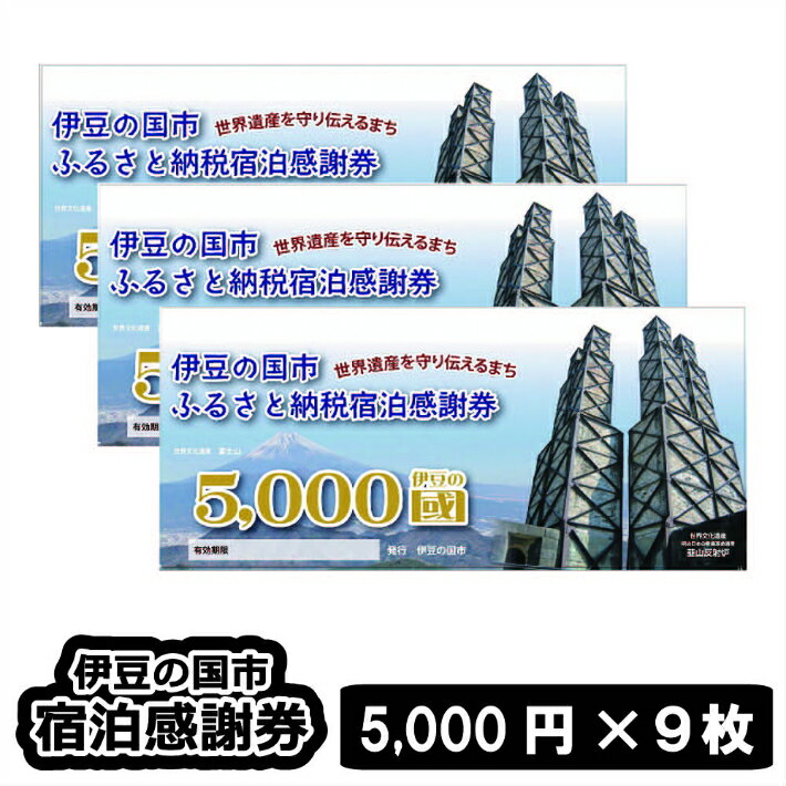 【ふるさと納税】伊豆 旅行 温泉 チケット 伊豆の国市宿泊感謝券（5,000円×9枚）150-001