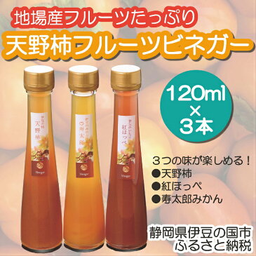 【ふるさと納税】飲むお酢 果実酢 お酢 天野柿のフルーツビネガー (120ml×3本) 010-026