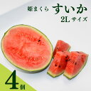 【ふるさと納税】 すいか 2Lサイズ 4個入 スイカ 西瓜 令和7年度産 姫まくら 果物 フルーツ 数量限定 夏 新鮮 贈答用 お中元 プレゼント 産地 直送 ...