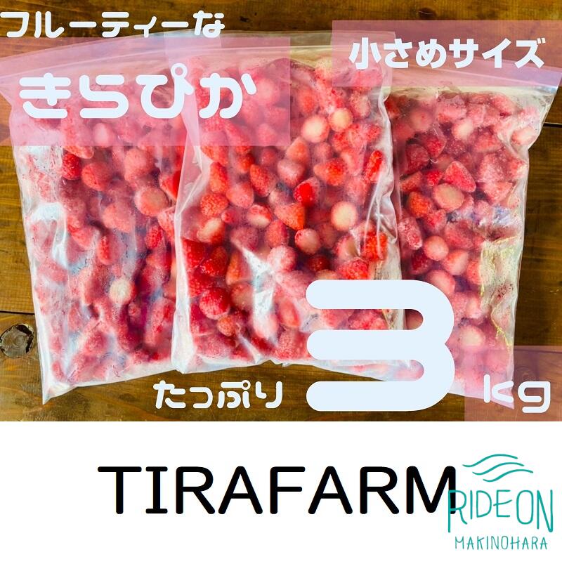 【ふるさと納税】120-7 タイラファーム 冷凍いちご たっぷり3kg！フルーティーな香りのきらぴ香　ぱくぱく食べやすい小粒サイズ / きらぴか フルーツ 果物 イチゴ 国産のサムネイル