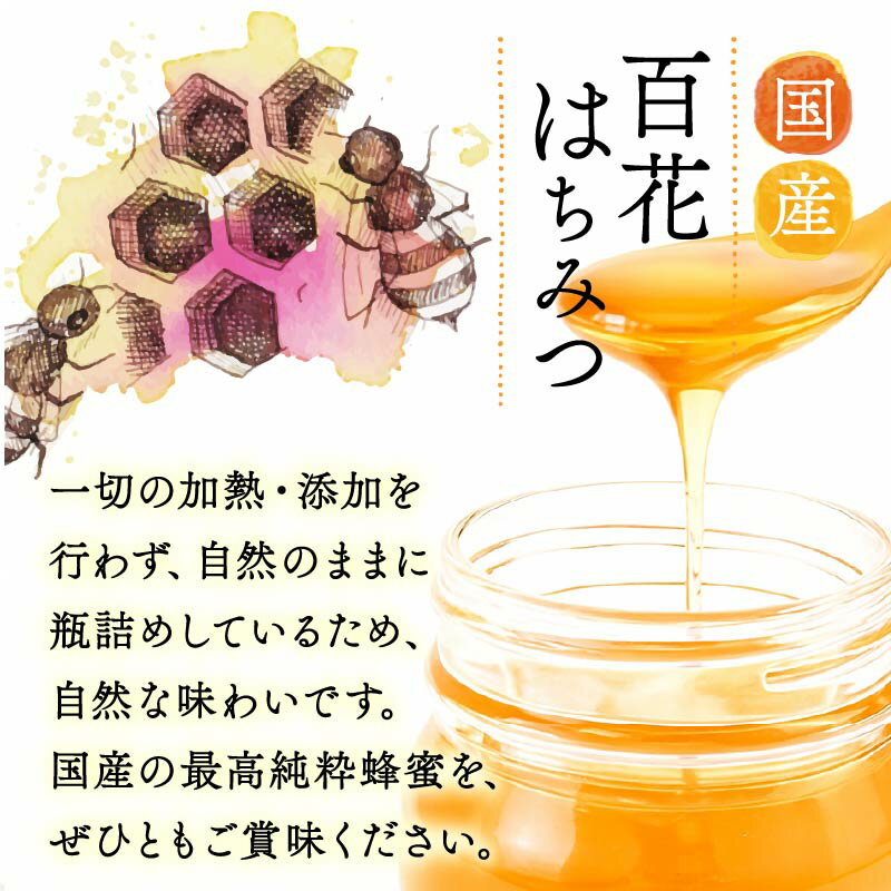 【ふるさと納税】 はちみつ 百花蜜 選べる 食べ比べ 300g～500g 国産 大上養蜂 ニホンミツバチ 西洋ミツバチ 純粋 高糖度 保存食 母の日 父の日 敬老の日 簡単 食卓 安心 安全 非加熱 天然 100% 濃厚 自然 酸味 フルーティー 静岡県 牧之原市 贈答 プレゼント 食卓