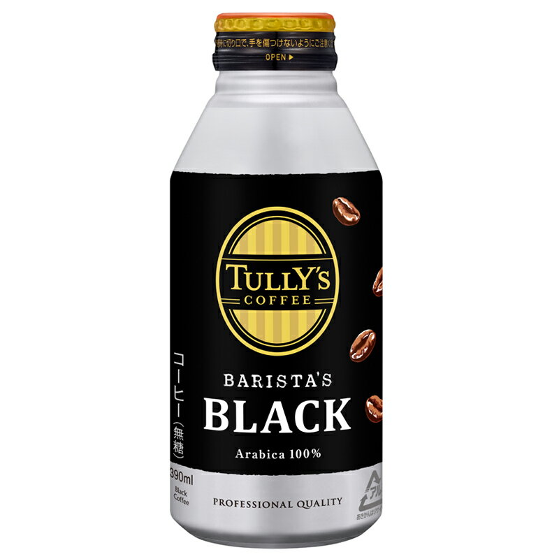TULLY'S COFFEE BARISTA'S BLACK 390ml ×24本
