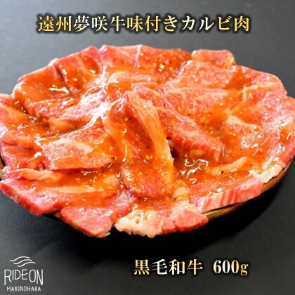 047-9 遠州夢咲牛 味付カルビ肉 A5 A4 黒毛和牛 600g入り 味付き