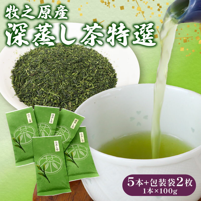 深蒸し茶 特選5本+包装袋2枚 お茶 茶 緑茶 煎茶 茶葉 日用品 日常品 一服 ひといき 静岡県 牧之原市 マルイ伊藤製茶