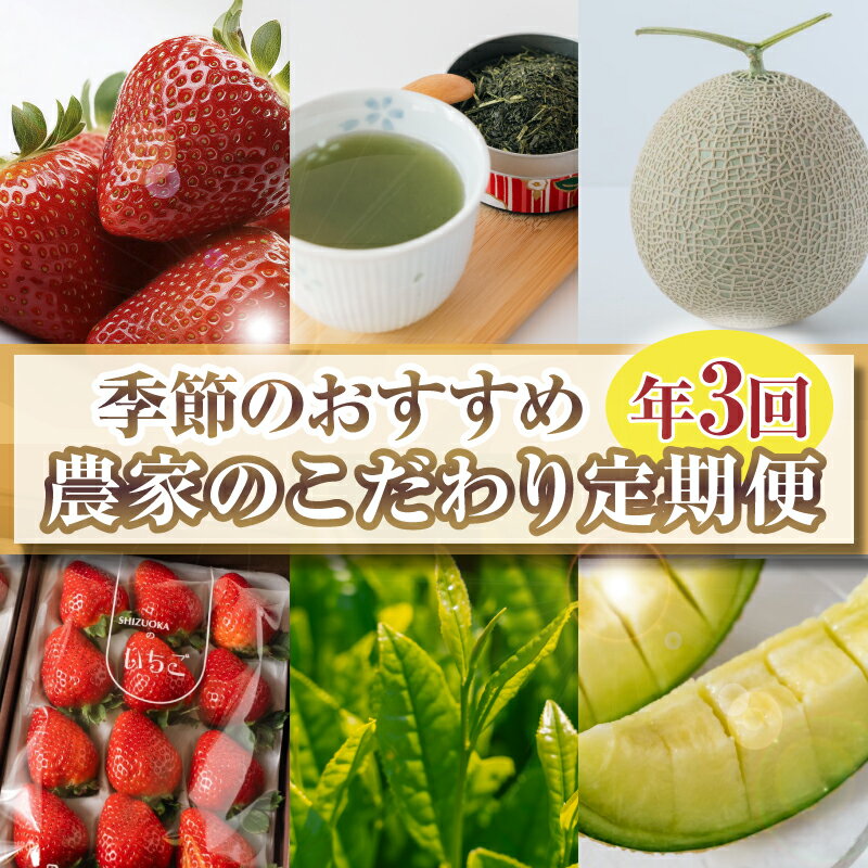 【ふるさと納税】 年3回 静岡県 農作物 贅沢 楽しめる 農家 定期便 旬 お茶 果物 特産品 季節 産地直送 新鮮 地元 名産 特選 詰め合わせ セット ギフ...