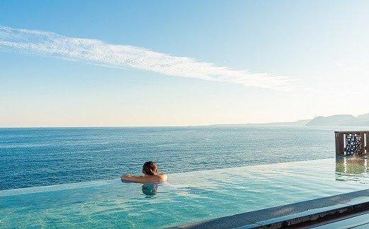 【ふるさと納税】海一望絶景の宿　いなとり荘　ペア宿泊券　（一泊二食付）　ベストレート　【特典】貸切　露天風呂1回無料　F007／温泉宿　利用券　静岡県　東伊豆町