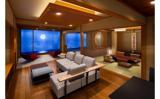 【ふるさと納税】伊豆北川温泉「望水」ムーンロードスイートに泊まる!スパトリートメントを楽しむ!1泊2食・2名様プラン+伊豆北川温泉オフィシャルミュージックCD「MOON ROAD」プレゼント J005/部屋食 スパ CD 静岡県 東伊豆町その2