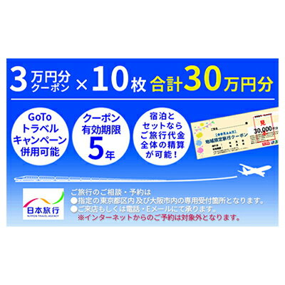 日本旅行　河津町地域限定旅行クーポン【300,000円分】　【旅行 チケット 旅行 宿泊券】