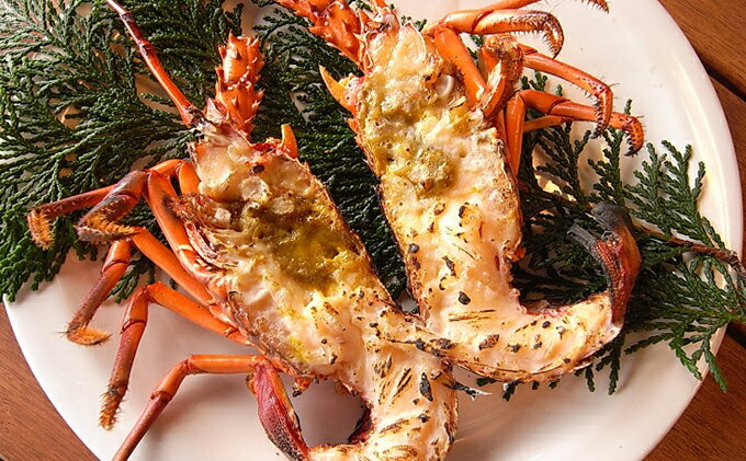 【ふるさと納税】伊勢海老・海鮮バーベキュー・露天風呂入浴券のセット（2名分）　お食事券 チケット 露天風呂入浴券