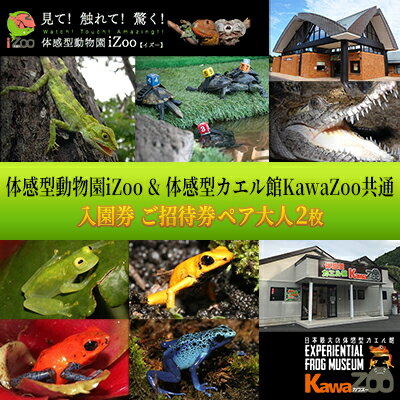 【ふるさと納税】イズー カワズー (ペア・大人2名） 共通入園券 爬虫類 動物園 河津町 観光　【チケット 入場券 優待券 動物園】