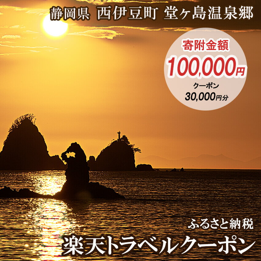 静岡県西伊豆町・堂ヶ島温泉郷の対象施設で使える楽天トラベルクーポン 寄附額100,000円 トラベルクーポン 旅行券 旅行 ホテル 民宿 旅館 宿 宿泊券 宿泊補助券 温泉 食事 国内旅行