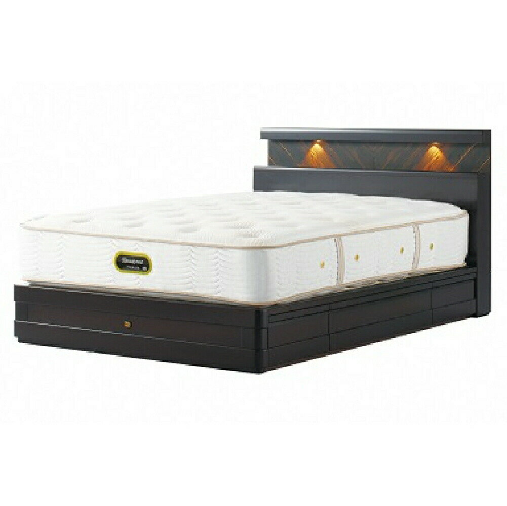 【ふるさと納税】シングルベッド グランダーソンシェルフ引出付／エグゼクティブAA21121 | リッチオーク ダークチェリー シモンズ SIMMONS simmons シモンズベッド シングルサイズ ベッド マットレス ブラウン 高級ホテル お洒落 おしゃれ 静岡県 小山町 送料無料