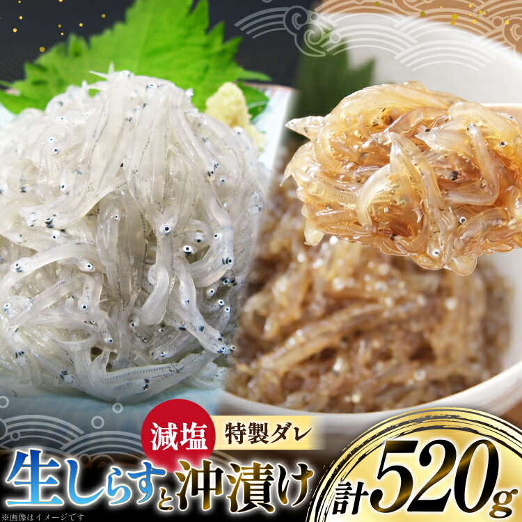 生しらす 160gx2パック と沖漬け 100g × 2パック 計520g 食べ比べ 小分け セット [丸三水産 静岡県 吉田町 22424697] しらす シラス 冷凍 海鮮 ご飯のお供