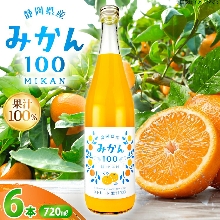 みかん100 ストレート 果汁100% ジュース 720ml × 6本 [翔栄通商 静岡県 吉田町 22424713] みかんジュース オレンジジュース 温州みかん 100%ジュース 木村飲料