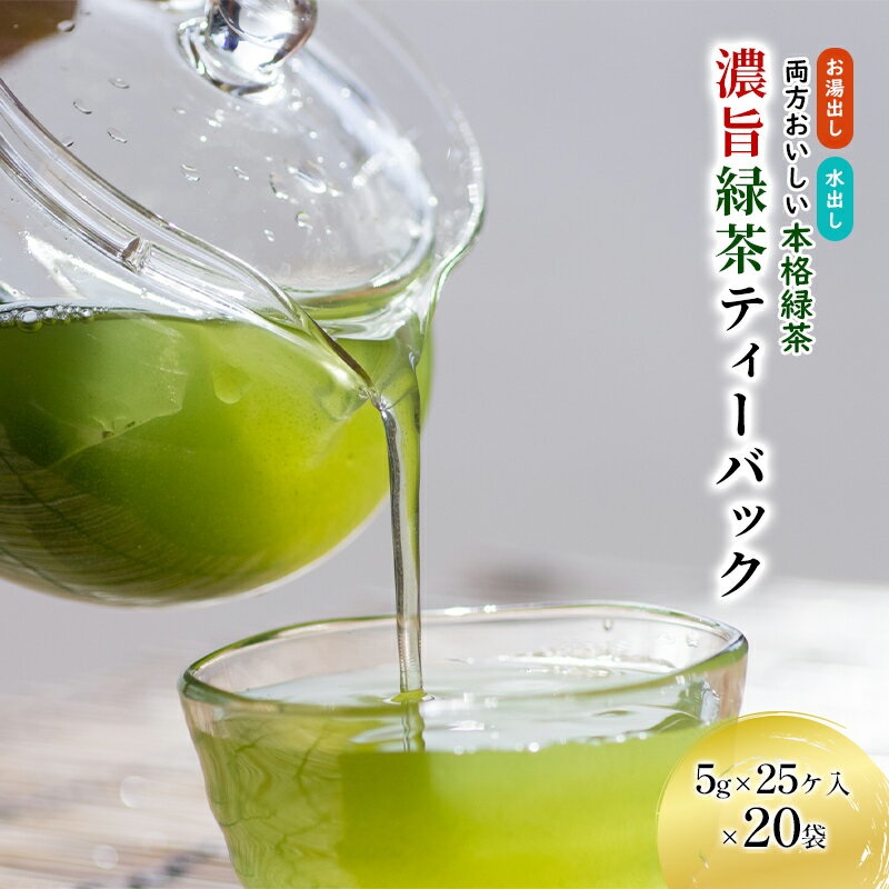 濃旨緑茶ティーバック5g×25ケ入×20袋 [飲料類・お茶・日本茶・セット]