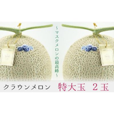 【ふるさと納税】クラウンメロン特大玉2玉入　【果物類・メロン青肉・2玉】　お届け：1～2週間程度