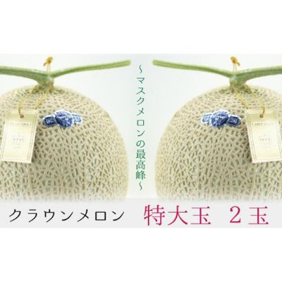 【ふるさと納税】クラウンメロン(白等級)特大玉 2玉詰 果物類 メロン青肉 2玉 お届け:1~2週間(時期・収穫状況により1ヶ月以上かかる場合がございます) ◆返礼品到着後、すぐに状態をご確認ください◆