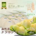 【ふるさと納税】クラウンメロン【上(山等級)】特大玉(1.5kg前後)6玉入り 果物 フルーツ メロン青肉 最高峰 上品な甘み とろける 柔らかな食感 高級メロン ブランド ブランドメロン デザート おやつ おもてなし