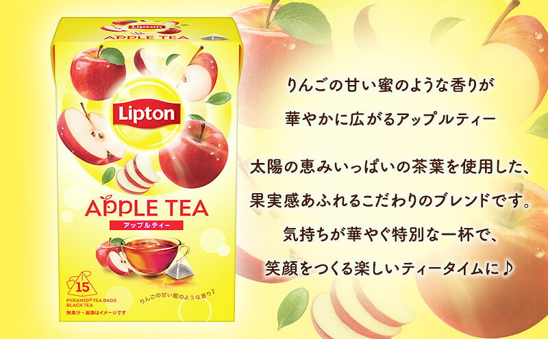 【ふるさと納税】リプトン アップル ティーバッグ 15袋 飲料 紅茶 ティー りんご ティーバッグ リラックス リフレッシュ