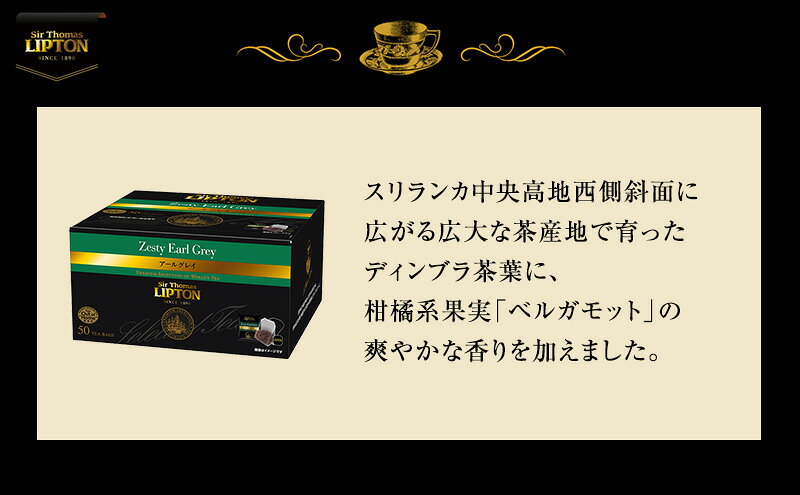 【ふるさと納税】サー・トーマス・リプトン アールグレイ PP個包装 50袋 飲料 紅茶 ティー ベルガモット ティーバッグ リラックス リフレッシュ
