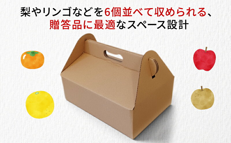 【ふるさと納税】贈答用段ボールケース（果物）20ケース 箱 ダンボール フタ付き 贈答用 ギフト 果物 フルーツ 梨 リンゴ アウトドア ピクニック お弁当 組み立て簡単 道具不要 静岡県 森町 f224618-mori-10000947 静岡県森町 サンプル画像2