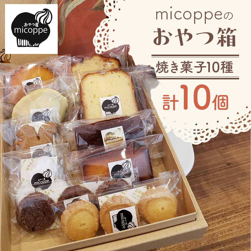 おやつ屋micoppeのおやつ箱(焼き菓子10種・計10個)焼菓子 クッキー サブレ マドレーヌ フィナンシェ レモンケーキ セット 詰合せ 手作り おやつ スイーツ 静岡 森町