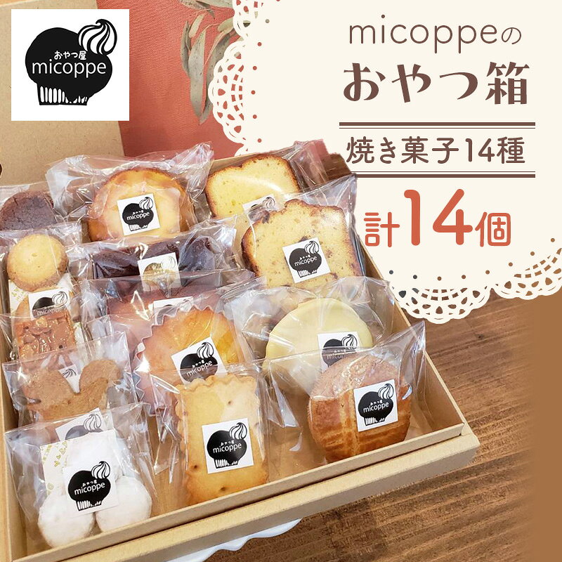 おやつ屋micoppeのおやつ箱(焼き菓子14種・計14個)焼菓子 クッキー サブレ マドレーヌ フィナンシェ レモンケーキ セット 詰合せ 手作り おやつ スイーツ 静岡 森町