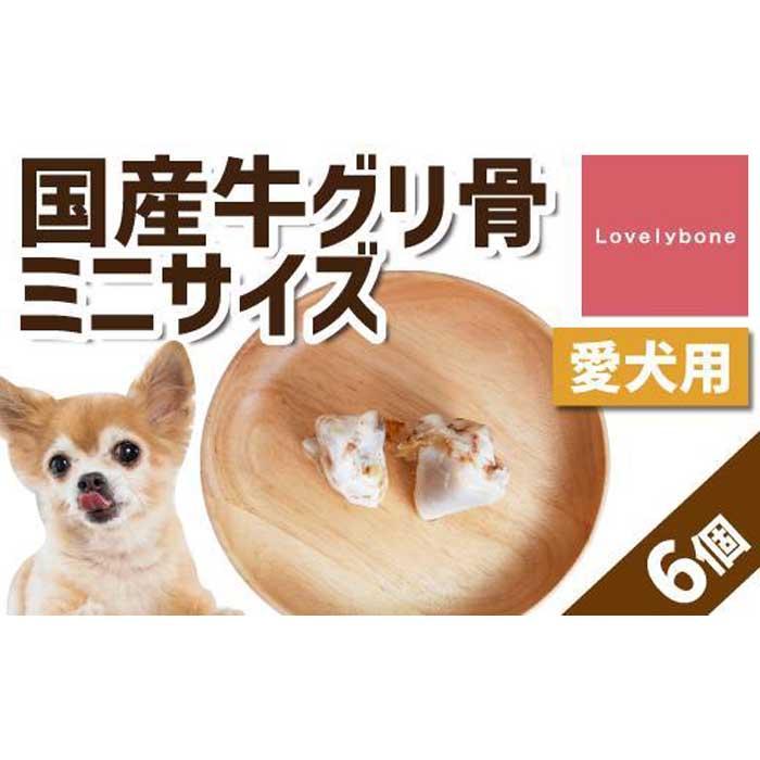 精肉店がこだわった[小型犬向けおやつ]国産牛グリ骨ミニサイズ 2個×3