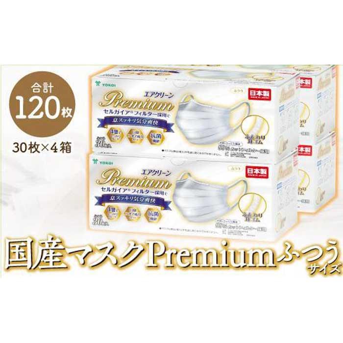 11位! 口コミ数「0件」評価「0」マスク(大容量)高級国産不織布マスク（ふつうサイズ）30枚入×4箱 (サージカルマスク)