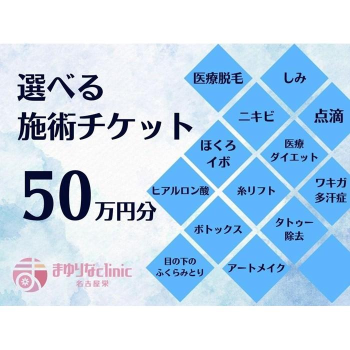 【ふるさと納税】美容医療　脱毛・美肌　選べる！施術50万円分【組み合わせ自由】まゆりなclinic名古屋栄